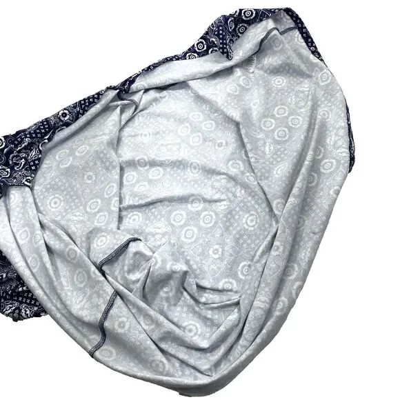 Talbots Patchwork Skirt Long Midi Bandana Floral Blue L Prairie Hippie Gypsy - Picture 6 of 10